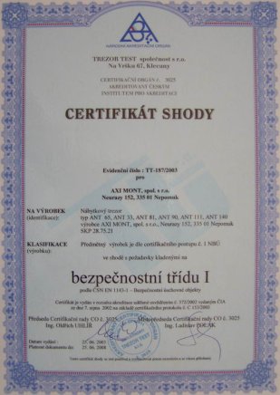 Trezory nábytkové typ ANT - 3