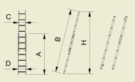 Rebrík dvojdielny výsuvný Forte - šírka 412 mm (7 modelov) - 2
