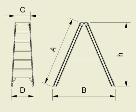 Hliníkové schodíky obojstranné Forte (8 modelov) - 2