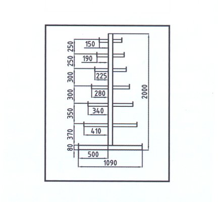 Stromčekový regál obojstranný typ 97849 - 2