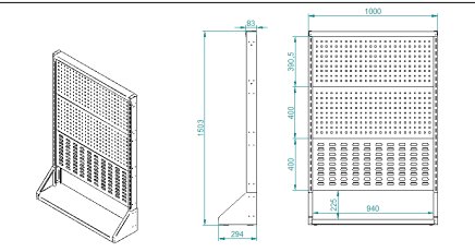 Perfostojan PSZ 12 A S1 jednostranný pre 3 panely - 5