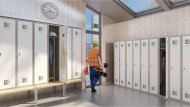 Šatňová skriňa kovová Sum 420 W s lavicou P421 W - 6