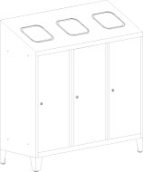 Odpadkový trojkôš na triedený odpad MPO 03k - 3