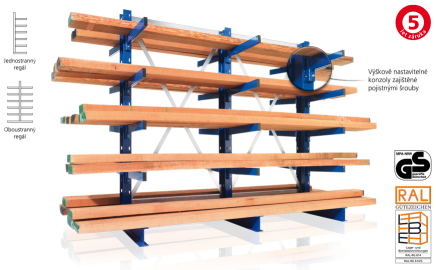 Konzolový regál MULTISTRONG M - obojstranný prístavný (12 modelov) - 2