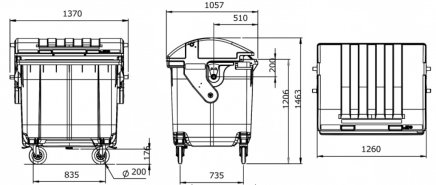 Plastový kontajner MGB 1100 štandard - 9