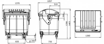 Plastový kontajner MGB 1100 separačný - 9