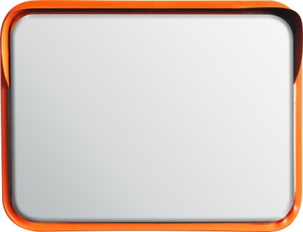 Vonkajšie zrkadlo s oranžovou slnečnou clonou 450 x 600 mm AISI 304 - 1