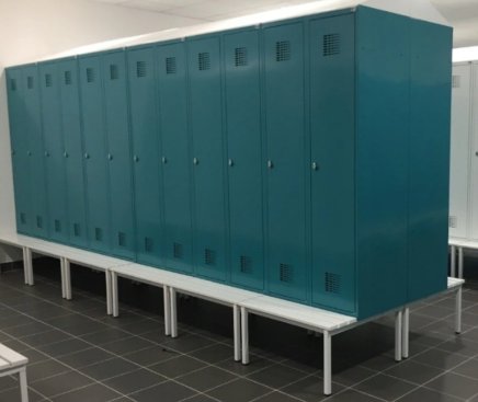 Šatňová skriňa kovová Sum 420 W s lavicou P421 W - 5