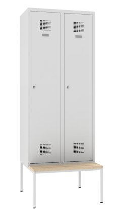Šatňová skriňa kovová Sum 420 W s lavicou P421 W - 1