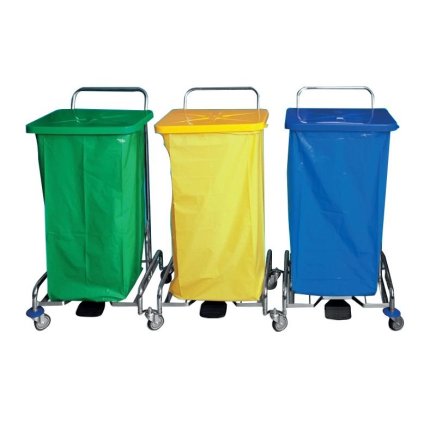 Vozík na triedenie odpadu a bielizne PEDALBAG III bez vaku - 1