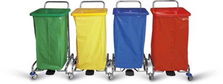 Vozík na triedenie odpadu a bielizne PEDALBAG IV bez vaku - 1