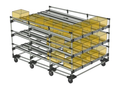 Gravitačný regál FIFO s kolieskami 22110953 - 5