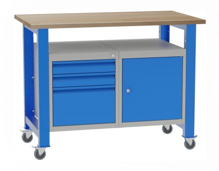 Mobilný dielenský stôl s vloženými kontajnery SD41213K - 1