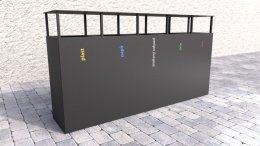 Vonkajší kôš so strieškou na triedený odpad Steel VI