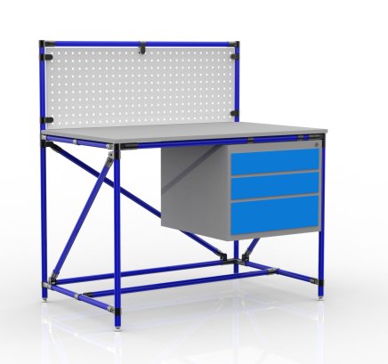 Dielenský stôl z rúrkového systému s perfopanelom 240408315 (3 modely) - 3