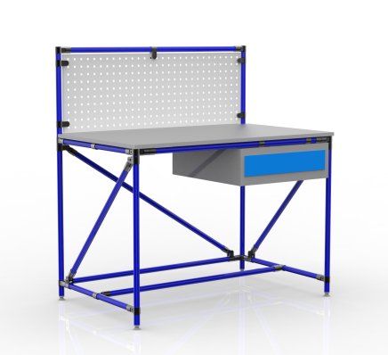 Dielenský stôl z rúrkového systému s perfopanelom 240408313 (3 modely) - 3