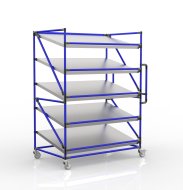 Regálový vozík na prepravky so šikmými policami šírky 1300 mm, SP13080 - 3