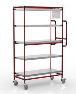 Regálový vozík na prepravky s piatimi rovnými policami, SPS10040 (2 modely) - 2