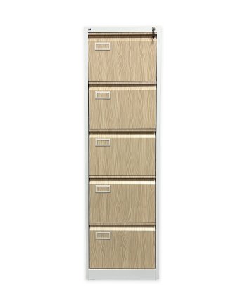 Päťzásuvková kartotéka V05 pre formát A4 - DEMONT biela/imitácia svetlé drevo - 2