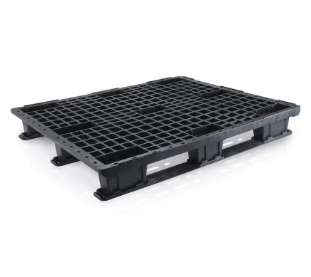 Plastová paleta ľahká s ližinami v. 145 x š. 1000 x h. 1200 mm - 1