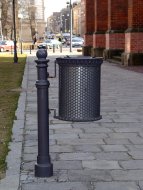 Odpadkový kôš REX 1, liatinový so silným stĺpikom - 1