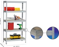 Bezskrutkový regál 175 kg s policami  MDF o síle 6 mm