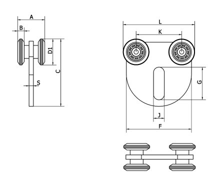 Štvorkolový guľkový univerzálny vozík V_vozik_SCML - 2