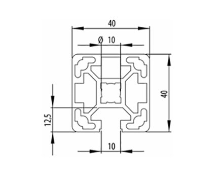 Hliníkový profil 40 x 40, MI40x40L B10 1 m + rez na mieru - 2