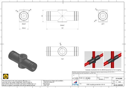 Ochranná krytka na spojky AC-04BKESD - 4